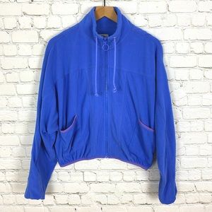 Ivory Ella Periwinkle Fleece Elastic Jacket